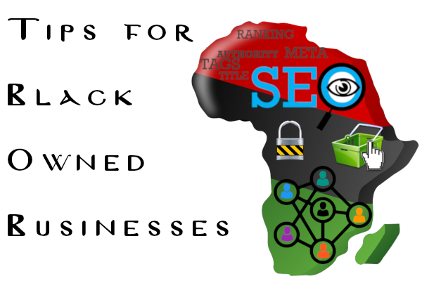 Tips for Black-owned Businesses Africa and digital marketing icons