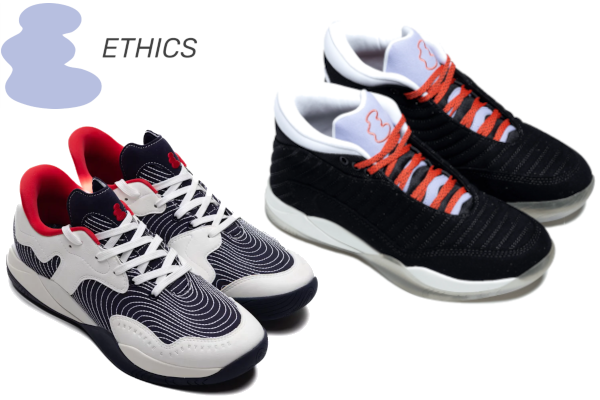 Ethics the Brand Ethics the Brand basketball shoes and logo
