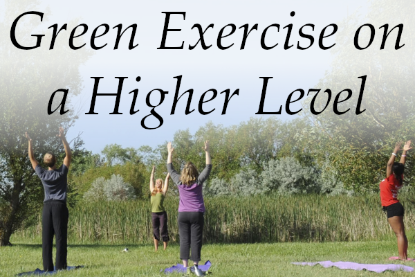 Green Exercise People doing yoga outdoors