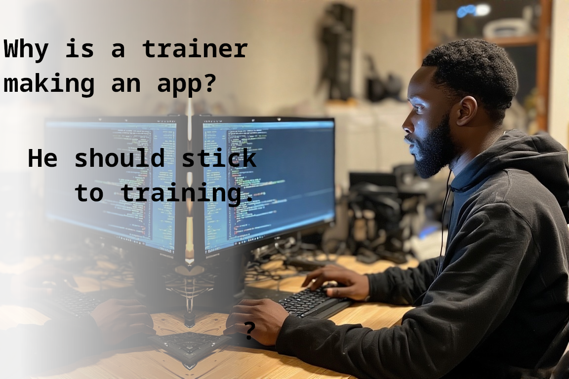 African American man coding