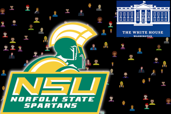 NSU IBM Cybersecurity Initiative NSU Spartans, IBM, and White House logo