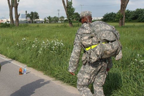 Jt Spratley rucking in Army Combat Uniform