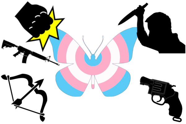 Trans Versus Everybody Weapons against a Trans pride butterfly