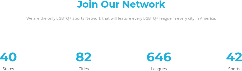 USGSN United States Gay Sports Network league counter in June 2022