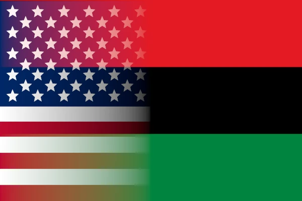 US and Pan-African Flag US Flag fading into the Pan-African flag