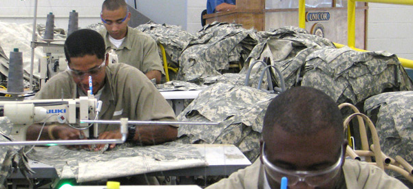 Prison Labor with UNICOR US prisoners working under UNICOR